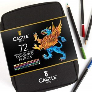 Castle art supplies, CAS-72CPZ, Premium colored pencils, sada pastelek v pouzdře, 72 ks