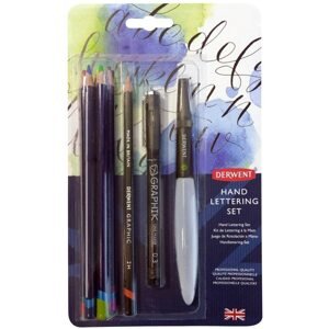 Derwent, 2305500, Hand lettering set, kaligrafická sada, 8 ks