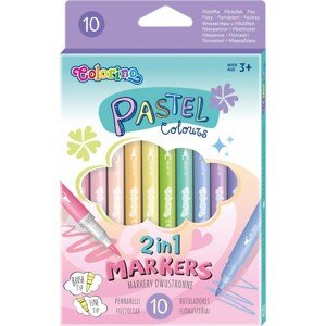 Colorino, 80875PTR, sada oboustranných pastelových popisovačů, 10 ks