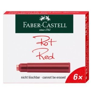 Faber-Castell, 185514, náhradní náplně do pera (bombičky), červená, 6 ks