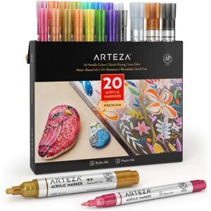 Arteza, ARTZ-4062, sada akrylových popisovačů, metalické odstíny, 20 ks
