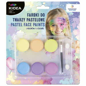 Kidea, FDTP6KA, sada barev na obličej, pastelové odstíny, 8 ks