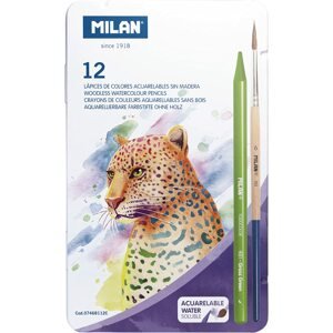 Milan, ‎07468112C, Todocolor, sada akvarelových pastelek v laku a štětec, 13 ks