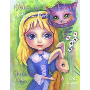 Alice in Wonderland, antistresové omalovánky, Julia Spiri