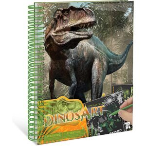 Dinos Art, 2021, škrabací sešit s dinosaury