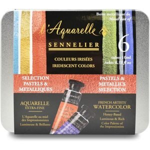 Sennelier, N131625.02, L´ Aquarelle, mistrovské akvarelové barvy, iridescentní č.2, 6 ks
