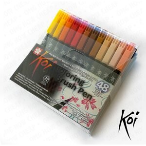 Sakura, XBR48A, Koi brush pen, sada štětečkových akvarelových popisovačů, 48 ks