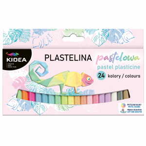 Kidea, PP24KA, modelovací hmota/plastelína, 200 g, pastelové barvy, 24 ks
