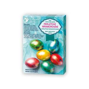 Anděl, perleťové mramorování, gelové barvy na vajíčka, 6 barev