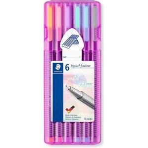 Staedtler, 334 SB6 PA, Triplus 334, sada linerů, pastelové, 6 ks