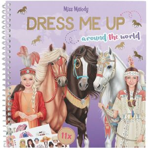 Miss Melody, 3498604, Dress me up, Around the world, kreativní sešit se samolepkami