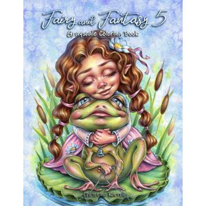 Fairy and Fantasy 5, grayscale colouring book, Christine Karron