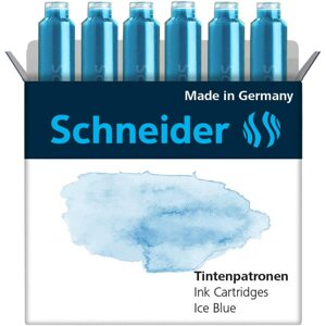 Schneider, náhradní náplně do pera (bombičky), mix barev, 6 ks Barva: Ice Blue