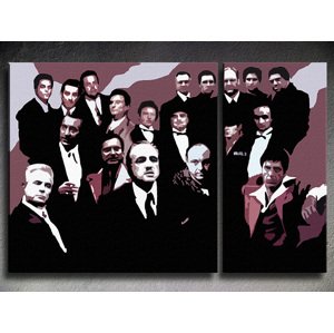 Ručně malovaný obraz POP Art Rodina MAFIA 2dílná rodina | různé velikosti