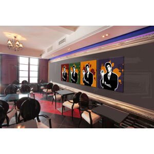 Ručně malovaný obraz POP Art Zjizvená tvář - AL PACINO 4 díly 200x50cm al37 | různé velikosti