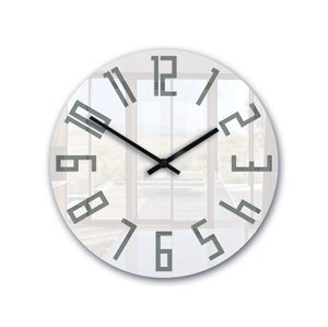 Moderní nástěnné hodiny SLIM Acrylic White-Grey