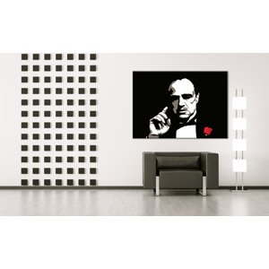 Ručně malovaný POP ART obraz THE GODFATHER VITO CORLEONE 70x100 cm