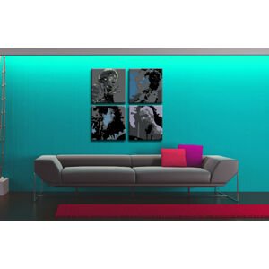 Ručně malovaný POP ART obraz ROLLING STONES 80x80 cm