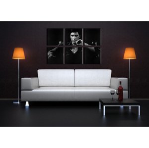 Malovaná nástěnná malba POP ART SCARFACE-AL PACINO 210x40 cm