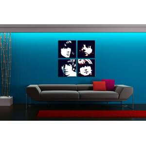 Ručně malovaný POP ART obraz BEATLES 100x100 cm