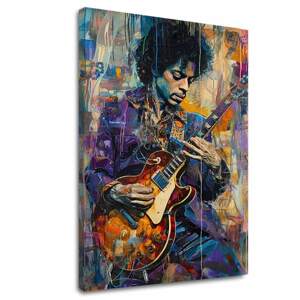 Obrázek JIMI HENDRIX - Kytara v plamenech | 100% originální akrylová barva