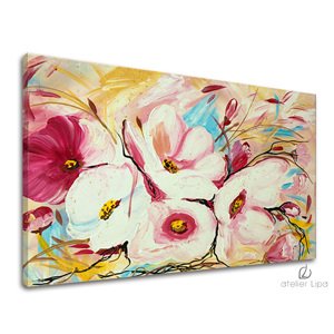 Autorská reprodukce na plátně KVĚTY 75x50 cm