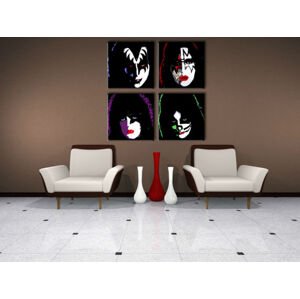 Ručně malovaný obraz POP Art Polibek 100x100 cm