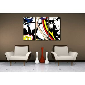 Ručně malovaný POP Art COMIX 3 dílný 120x80cm