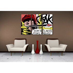 Ručně malovaný POP Art COMIX 3 dílný 120x80cm