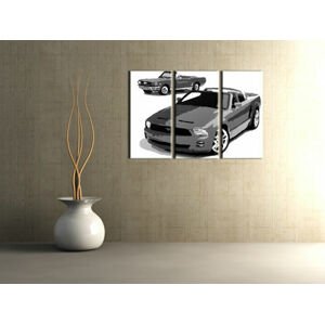Ručně malovaný POP Art Ford Mustang 3 dílný 120x80cm