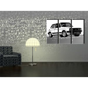 Ručně malovaný POP Art VW Golf 3 dílný 120x80cm