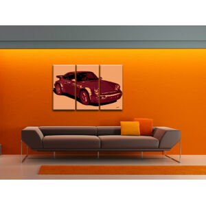 Ručně malovaný POP Art Porsche 911 3 dílný 120x80cm