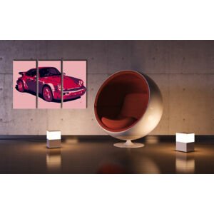 Ručně malovaný POP Art Porsche 911 3 dílný 120x80cm