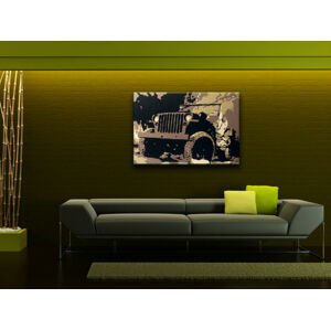 Ručně malovaný POP Art JEEP 1 dílný 100x70cm