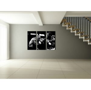 Ručně malovaný POP Art Tyson vs. Lewis 3 dílný 120x80cm
