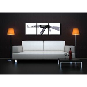Ručně malovaný POP Art KALASHNIKOV 3 dílný 150x50cm
