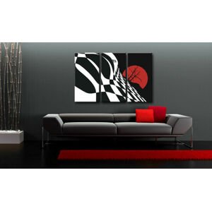 Ručně malovaný POP Art Abstract Chessboard 3 dílný 120x80cm
