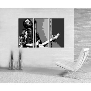 Ručně malovaný POP Art Jimmy Hendrix 3 dílný 120x80cm