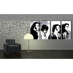 Ručně malovaný POP Art BEATLES 4 dílný 160x80cm