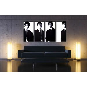 Ručně malovaný POP Art BEATLES 4 dílný 160x80cm