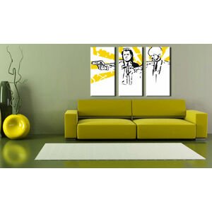 Ručně malovaný POP Art Pulp Fiction 3 dílný 120x80cm