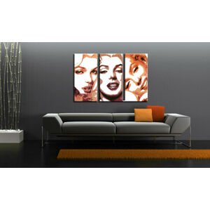Ručně malovaný POP Art Marilyn Monroe 3 dílný 120x80cm