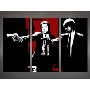 Ručně malovaný POP Art Pulp Fiction 3 dílný 120x80cm