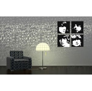 Ručně malovaný POP Art Beatles 4 dílný 100x100cm