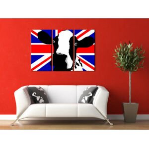 Ručně malovaný POP Art Cow 3 dílný 120x80cm