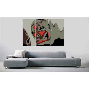 Ručně malovaný POP Art BROWN APE 3 dílný 120x80cm