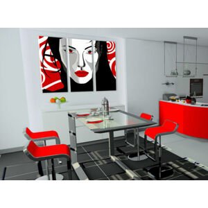 Ručně malovaný POP Art Nice WOMAN 3 dílný 120x80cm
