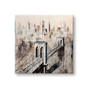 Malovaný nástěnný obraz CITY 1 díl CWF1885ME1 - 80x80 cm