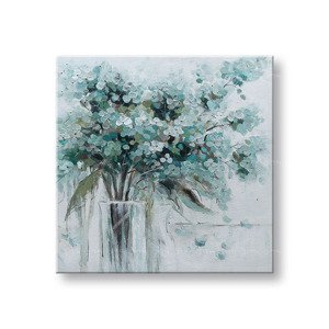 Malovaný nástěnný obraz KVĚTINY VE VÁZE 1dílný 70x70 cm CWF1673WE1