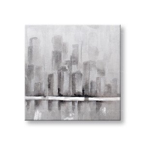 Malovaný nástěnný obraz CITY 1 díl 80x80 cm CWF1236W-412E1